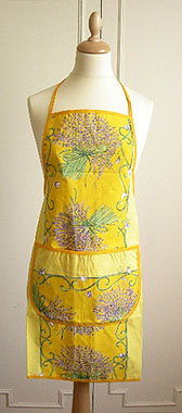 French Apron, Provence fabric (lavender. yellow)
